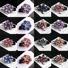 Women Rhinestone Flower Duckbill Hair Claw Clip Grip Accessories Elegant Hairpin