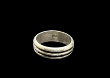 Vintage Sterling Silver Wide Band Ring Ribbed Texture Size 11.25