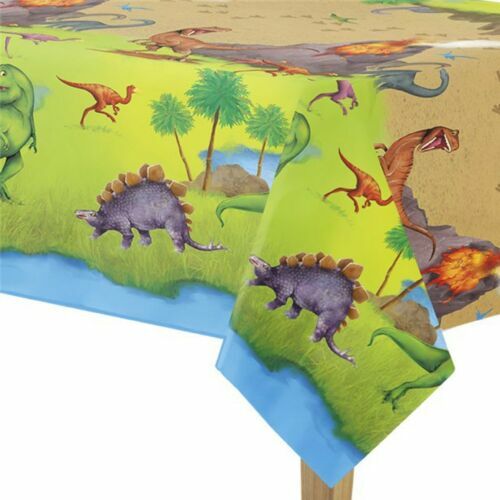 4 Dinosaurier-Tischdecken 220x130cm – Rechteckige Partydeko Für Dino-Geburtstag