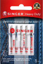 SINGER 04801 Universal Heavy Duty Sewing Machine Needles, 5-Count Packaging May