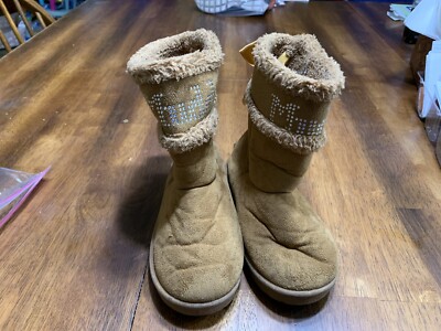 Girls Mudd Tan Suede Fir Boots Size 12 Loop loop