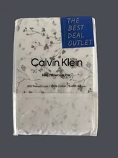 NIP Calvin Klein King Pillow cases 2 Pc 100% Cotton Sateen Weave Gray White