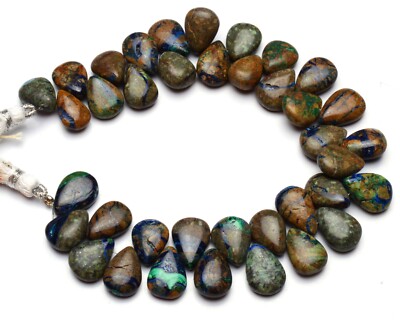 Natürlicher Edelstein Boulder Azurit Malachit 14 x 10 mm Größe Birnenform Per...