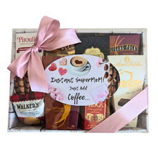 Coffee Gift Basket with Chocolate, Cookies, Gifts for Mom, Valentines day gifts