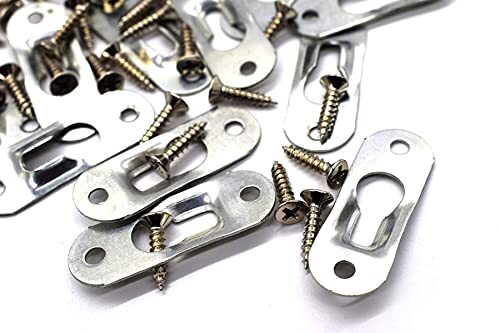 20pcs Metal Keyhole Hangers - Strong Picture Frame Fasteners For Walls, Cabinets & Mirrors