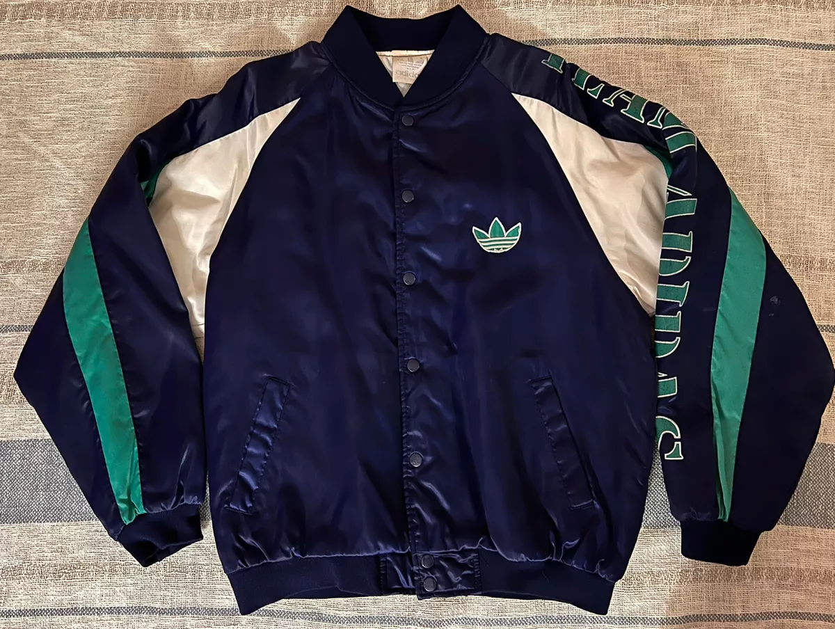 Tale At øge blive forkølet Adidas Men Vintage Varsity Jacket Navy Blue Teal L | eBay