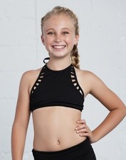 NEW CALIFORNIA KISSES 2PC SO SPACEY BLACK TOP DANCE SHORTS GIRLS L