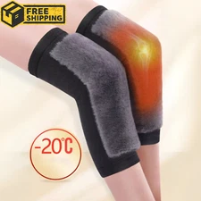 Knee Pads 1 Pair Rabbit Fur Imitated Thick Pads for Elderly & Joint Protection