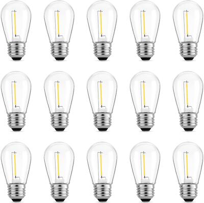 Outdoor Patio String Light Bulbs, Shatterproof Waterproof S14 LED Replacement...
