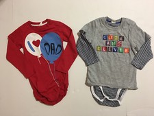 Lot of 2 H M Toddler Boys 18-24 Months Long Sleeve Graphic Bodysuits
