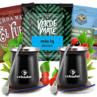 Mate Tee Set Yerba Proben Verde Mate Rio Parana 3x50g Becher TermoMate 250ml