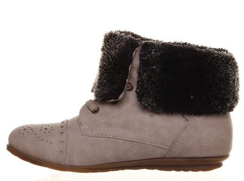 Womens Ladies Lace Up Warm Sock Short Combat Boots In Black Or Ice Size UK 3 - 8 - Picture 11 of 12