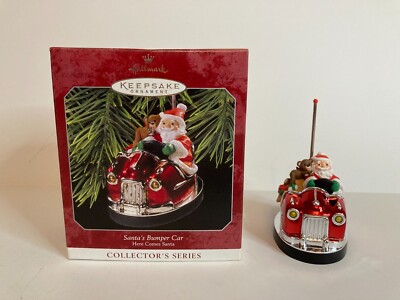 1998 Hallmark Keepsake Ornament - Santa's Bumper Car Here Comes Santa Series