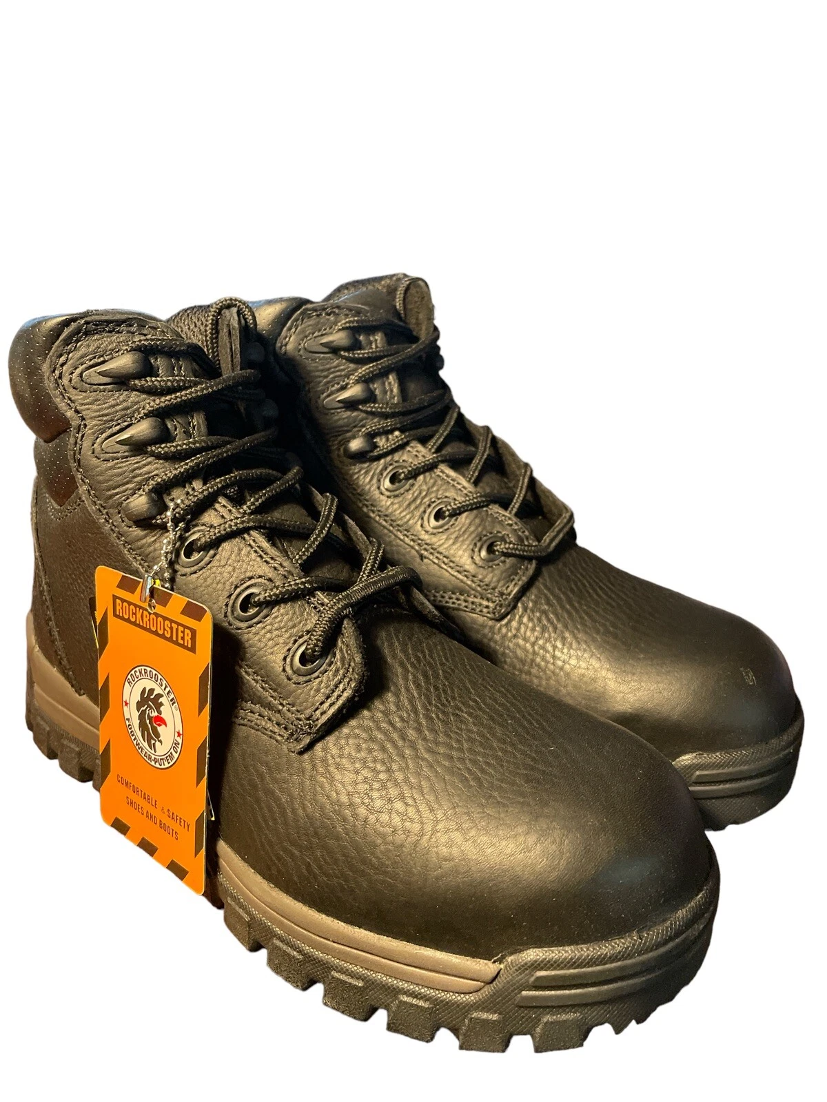 ROCKROOSTER Men's Work Boots Soft Toe Waterproof Hiking Boots 6'' US 8