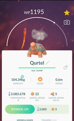   Pokémon regional Pokemon Qurtel Torkoal  Tausch Pokedex #324 3. Generation Go