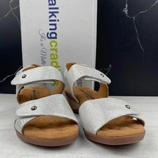 Walking Cradles Karen Wedge Sandal Silver sz 6 wide