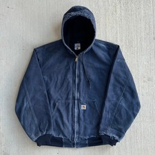 Carhartt J131 DNY blue hooded work wear jacket
