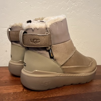 UGG City Mini Waterproof Dune Tan Fur Lined Boots Men's Size US 11.5 New in Box