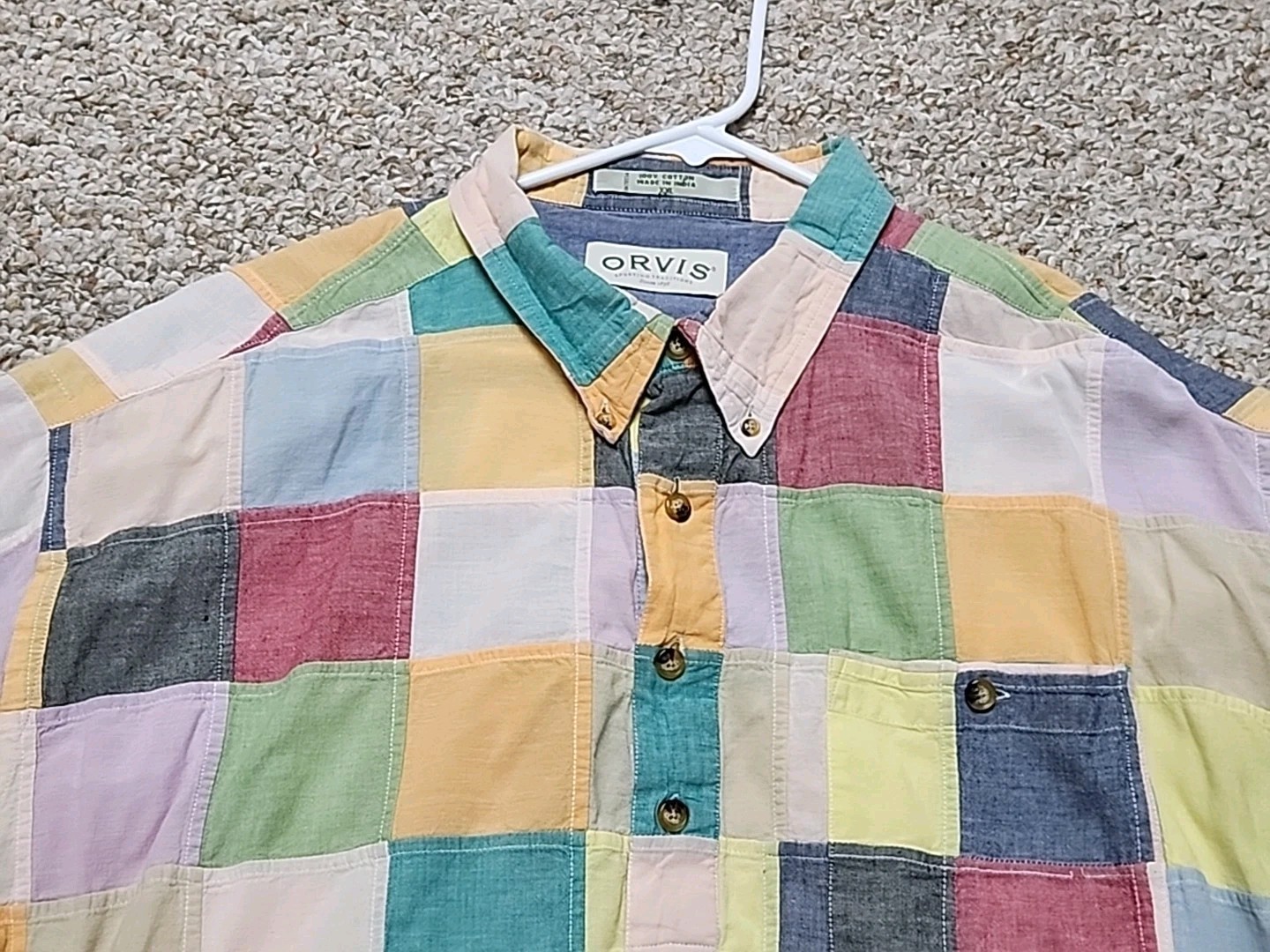 Orvis Madras Patchwork Colorfull Fly Fishing Shir… - image 2