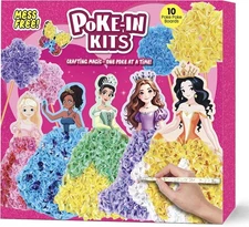 Poke Art Princess Kit Gift 10 Pcs Medium to Large, Purple Yellow Blue 