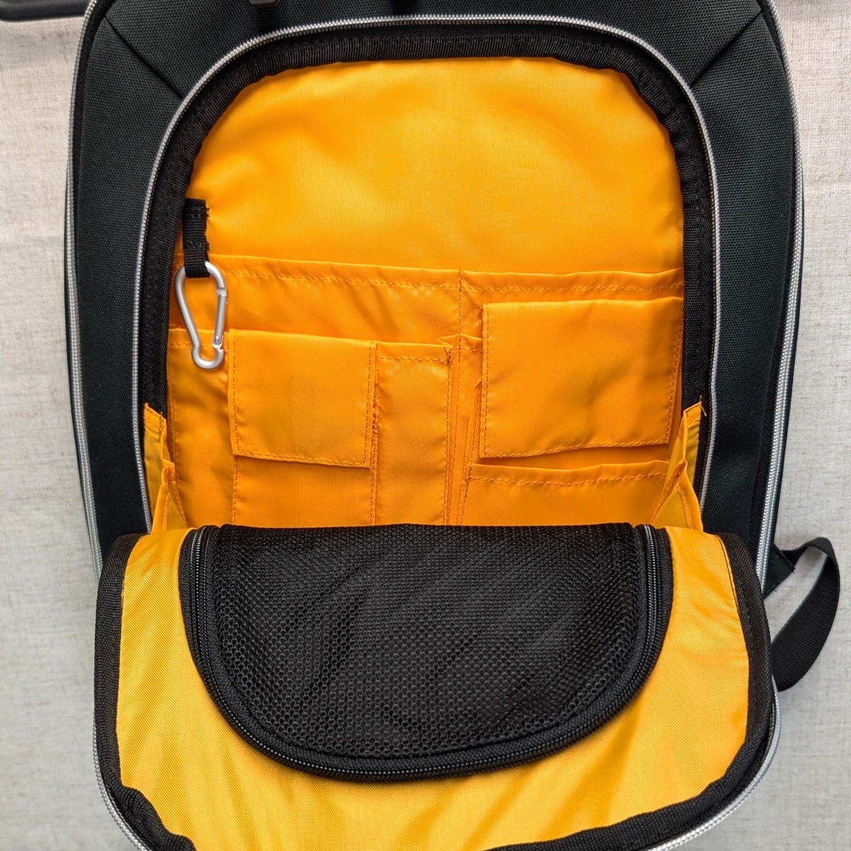 IKEA Family Black Orange Backpack Discontinued RARE Attaches to
