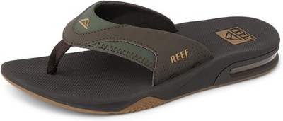 Man Reef Fanning Arch Support Flip Flop Sandal RF2026 Brown/Gum Brand New