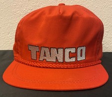 Vintage Tanco Agriculture Hay Bale Silage Strapback Hat Cord Cap Red Made in USA