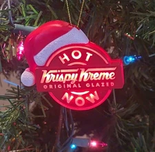 Krispy Kreme HOT DOUGHNUTS NOW Light Sign Christmas Tree Ornament Original Glaze