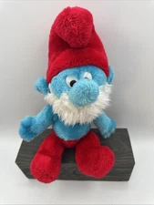 Vintage 1981 Papa Smurf Peyo Wallace Berrie & CO. Plush 10" Seated Stuffed Toy