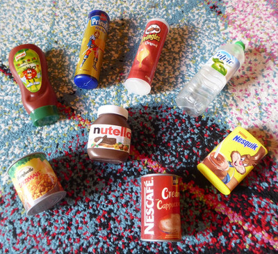 8 Artikel Kaufladen Nutella Pringles Volvic PrinzenRolle Nescafe Nesquik Ketchup