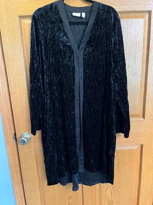 LOGO Lavish Black Velvet Long Jacket Whimsigoth Romantic Goth Vampire Witchy L
