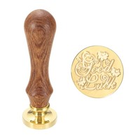 Vintage Wachssiegelstempel FüR 25Mm Messingkopf Mit Holzgriff, GlüCksbringer