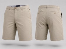 Peter Millar Salem SHORTS MENS 35 Classic Fit TAN Golf 9" Inseam Stretch
