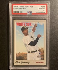 2019 Topps Heritage Eloy Jimenez PSA 10 Rookie Card Chicago White Sox. rookie card picture