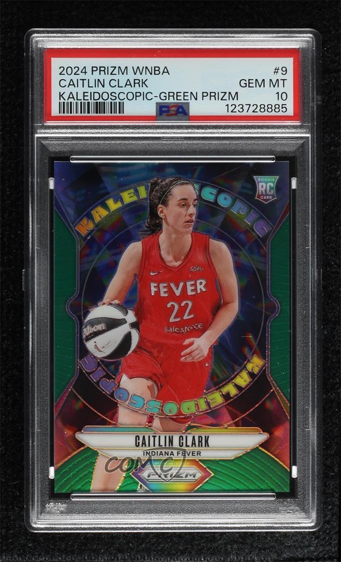 2024 Panini Prizm WNBA Kaleidoscopic Green Caitlin Clark #9 PSA 10 GEM MT 1fl4