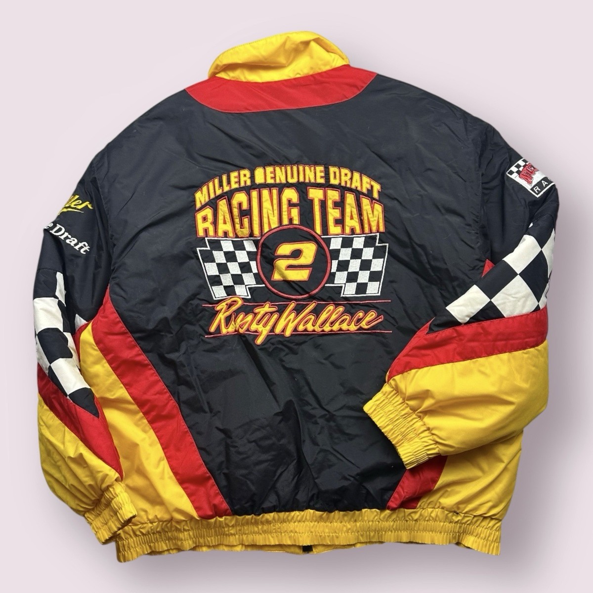 Vintage Men's Rusty Wallace Miller Beer Ford Racing NASCAR Bomber