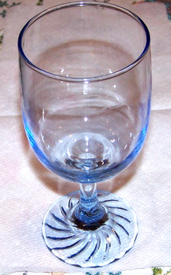 4 Vintage Duz Detergent Blue Swirl Base 10oz Wine Glass Stems
