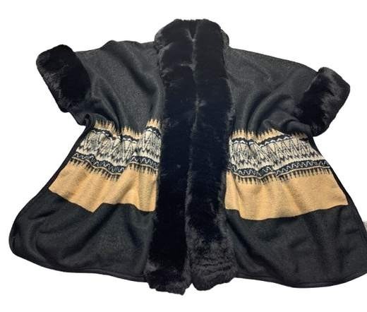 CARLA FERRONI COAT WITH ECO FUR PROFILE ETHNIC PRINT image 4