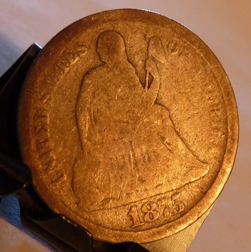 1875 - S   SEATED LIBERTY DIME GOOD FILLER ACTUAL COIN #10