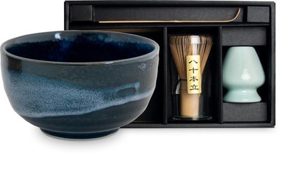 Matcha Schale Set UMI aus Japan in Geschenkbox Keramik Izayoi Matchaschale Ø 13