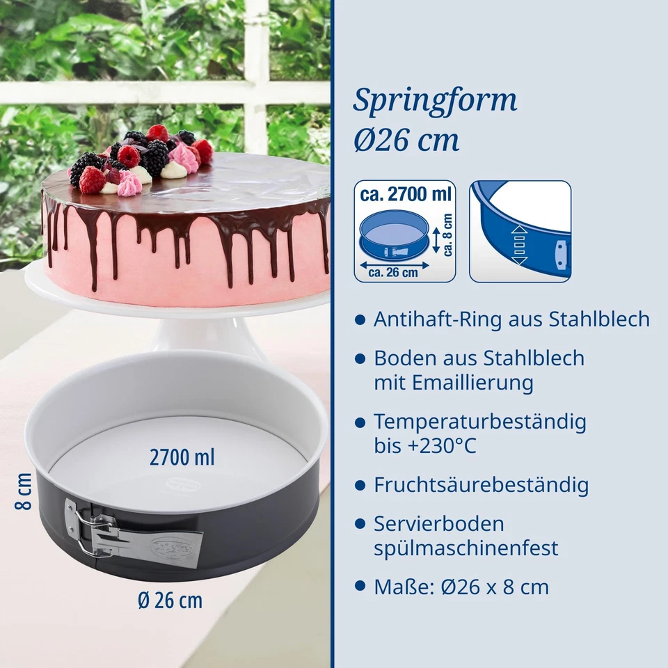 Dr. Oetker Springform mit Emaille Boden Ø 26 cm EXCLUSIVE schnittfest antihaft - Bild 4 von 4