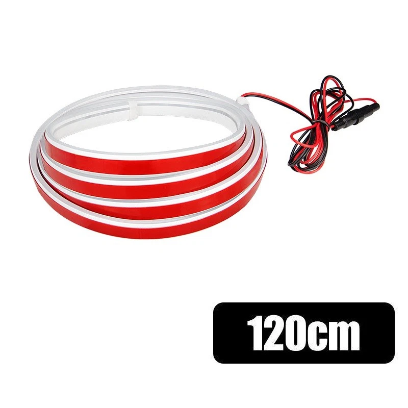 Capô de carro flexível branco universal corrida diurna lED acessórios de faixa de luz 120cm - Imagem 3 de 4