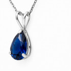 GENUINE 2.23 Cts BLUE SAPPHIRE PENDANT SOLID 14K WHITE GOLD - Free Appraisal — photo 3
