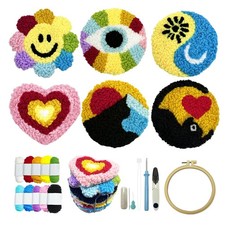 Punch Needle Coasters Kit for Beginners Adults Easy Needle Punch Embroidery K...