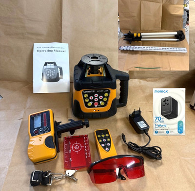 Self-Leveling Rotary Laser Level Kit, Class II   5 mW Red Laser, 2000 ft Range