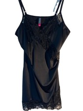Vince Comuto  Womens Black Stretch Slip Dress Night Gown Lace Size XL