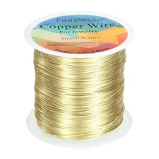 wire 203ft 24 Gauge Copper Craft Wrapping Wire, Light Gold