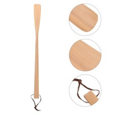1pc Practical Long Handle Shoehorn Simple Long Shoe Horn Tie Rope Shoehorn