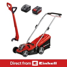 Einhell Cordless 33cm Lawnmower 24cm Strimmer Set PXC GE-CM 18/33 + GC-CT 18/24