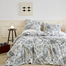 Blue Paisley Duvet Cover King 100 Cotton Vintage Floral Duvet Cover 3 Pcs Set 1